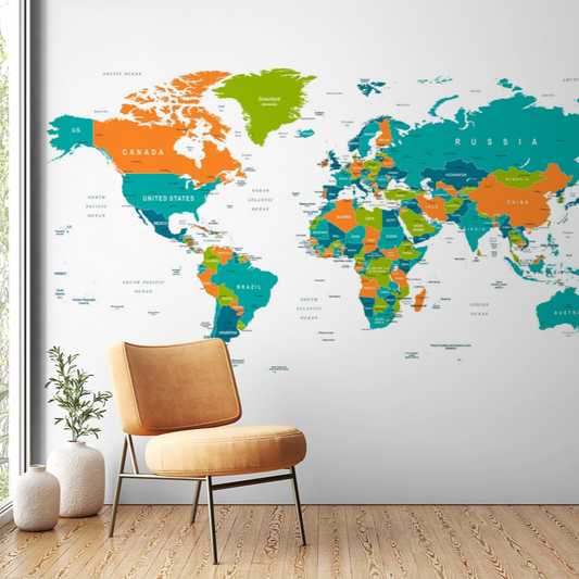 World map - colored