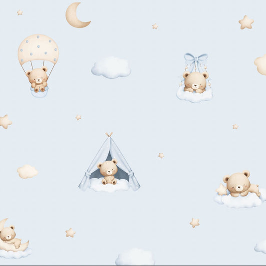 Teddy on Clouds - Blue