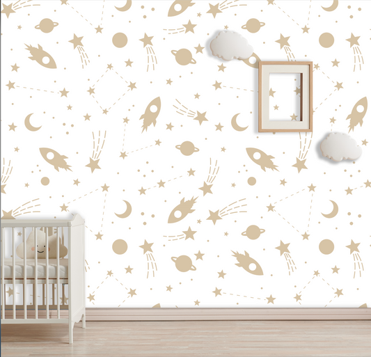 Transforming Rooms with Whimsical Space-Themed Wallpapers