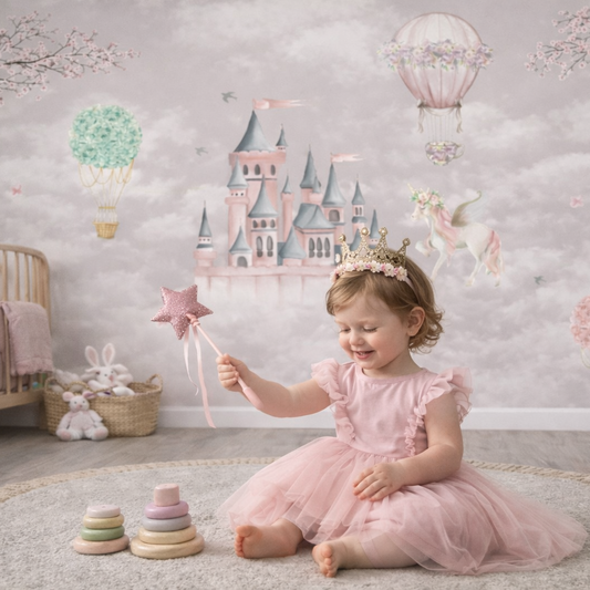 Enchanting Wallpaper Designs Featuring Airborne Balloons