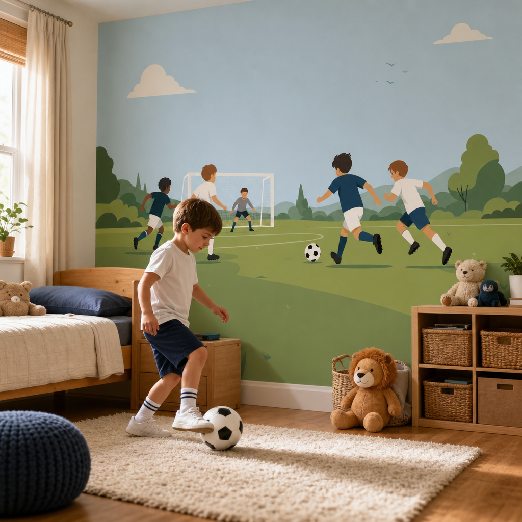 Football Field - Minimalist kids room mockup