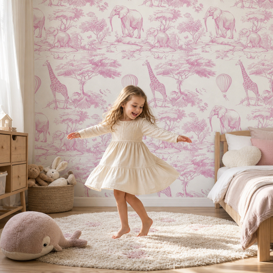 Pink Safari kids room mockup