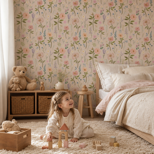 Fairy Flowers kids room mockup