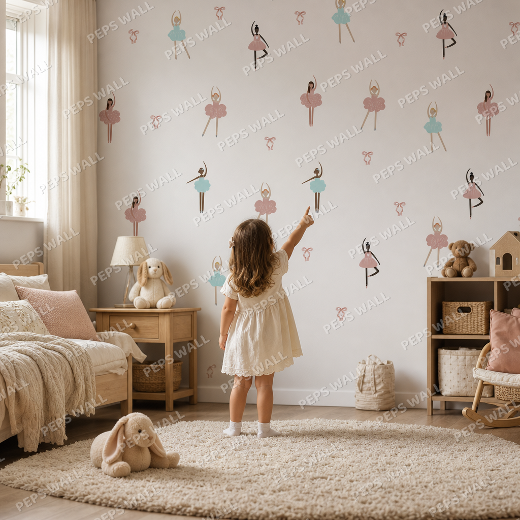 Vintage Ballerinas kids room mockup