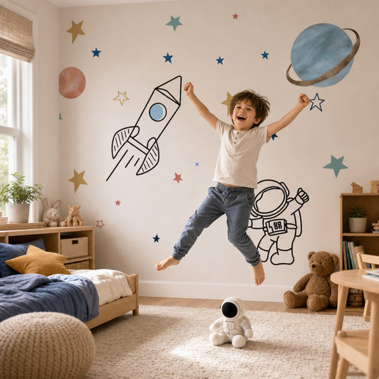 Gravity kids room mockup
