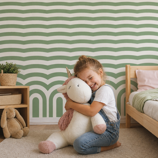 Sage Rainbow kids room mockup
