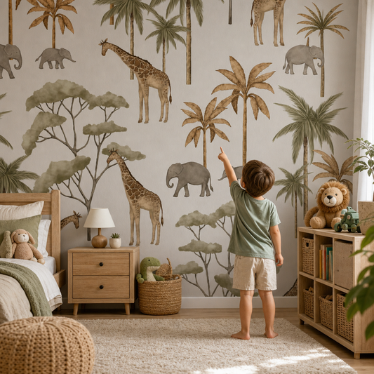 Gentle Safari kids room mockup