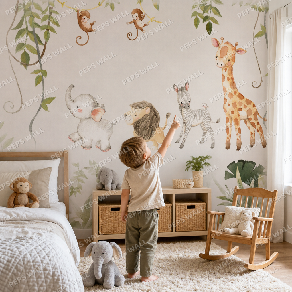 Party in a Jungle kids room mockup
