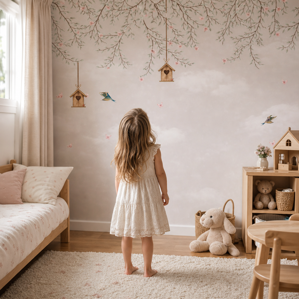 Songbird kids room mockup