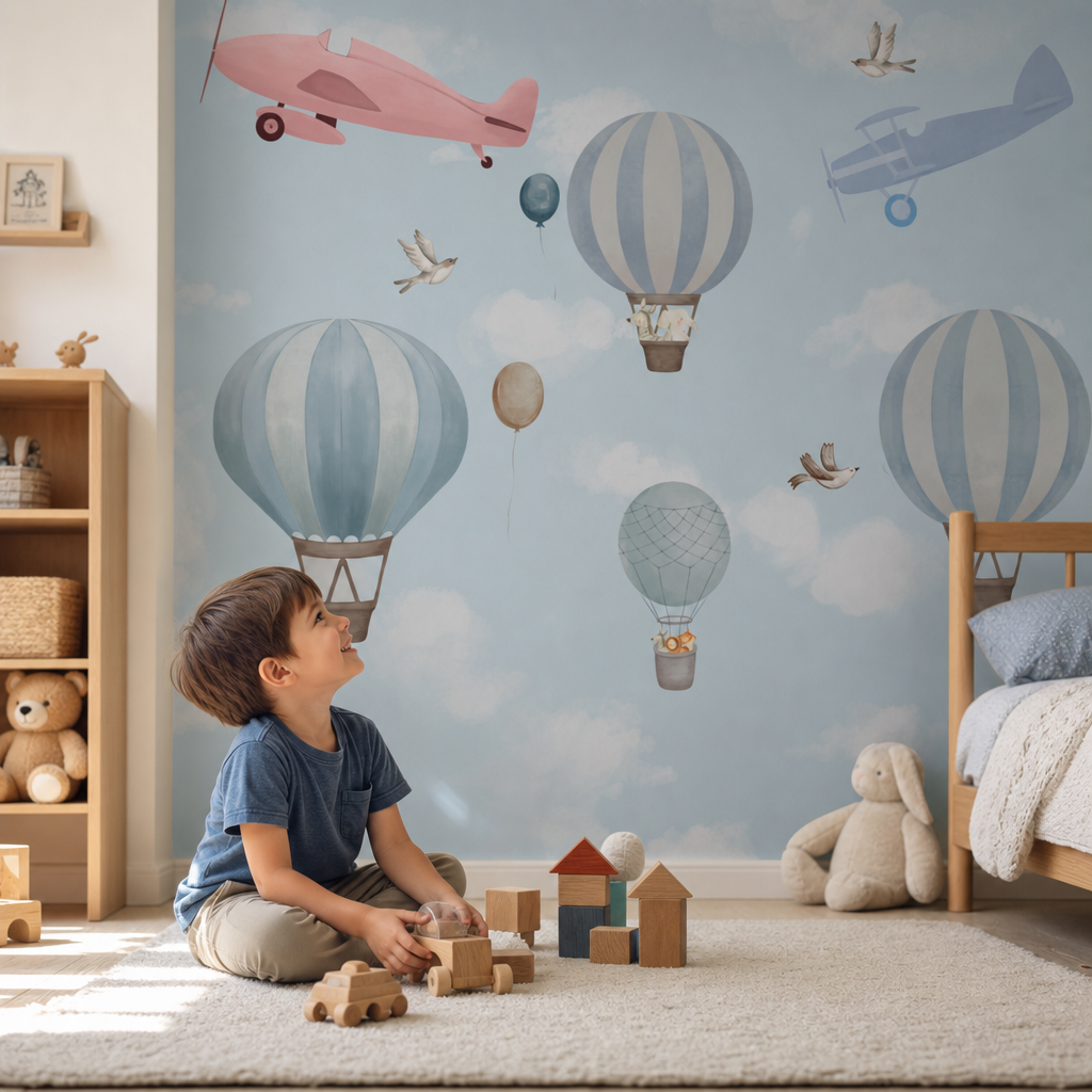 Aviator kids room mockup