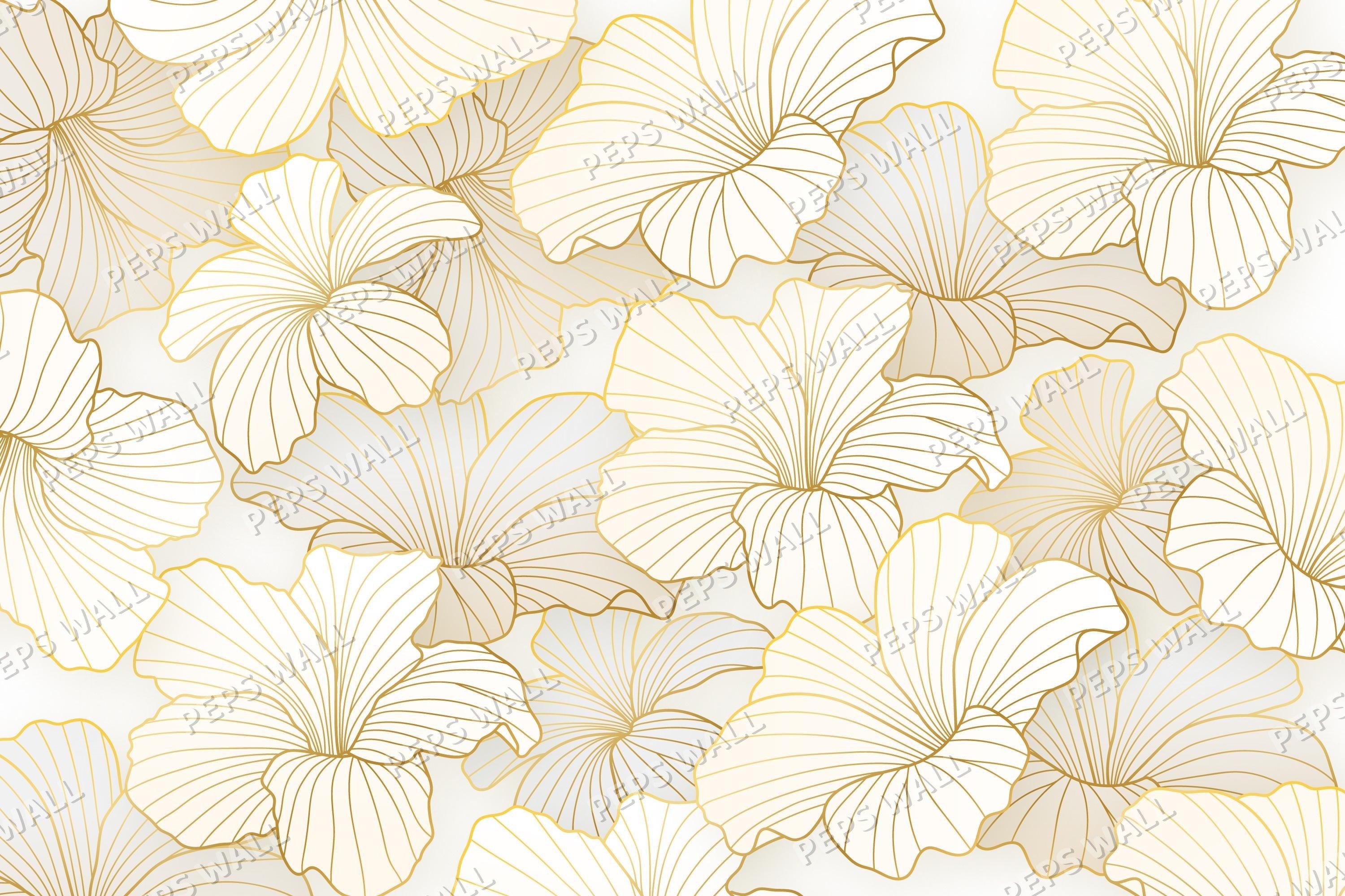 Fleurs d'or — abstract wallpaper mural, Peps Wall Dubai