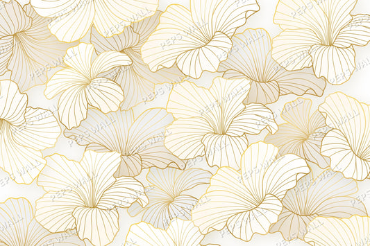 Fleurs d'or — abstract wallpaper mural, Peps Wall Dubai