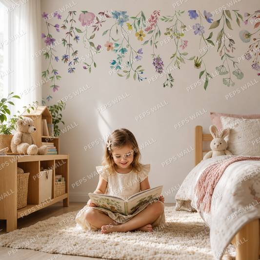Wildflowers kids room mockup