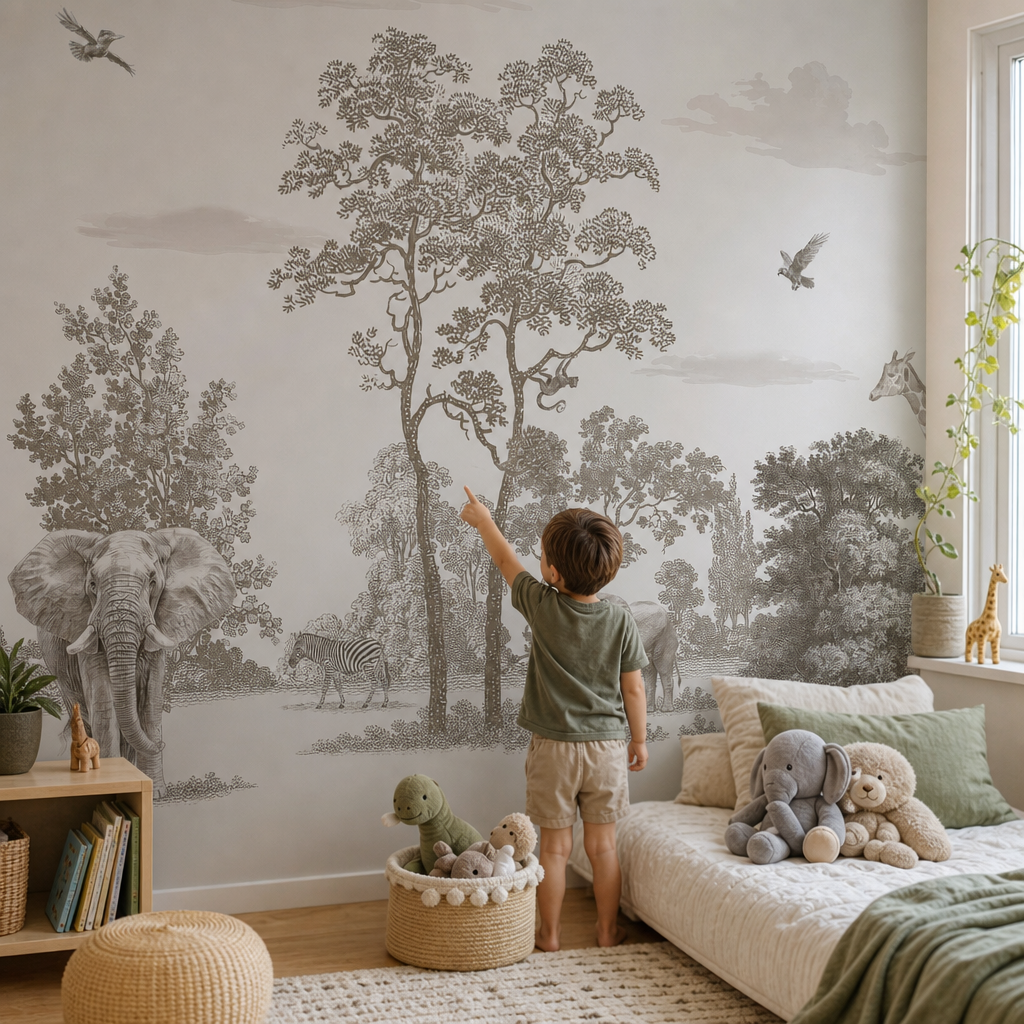 Safari Landscape kids room mockup