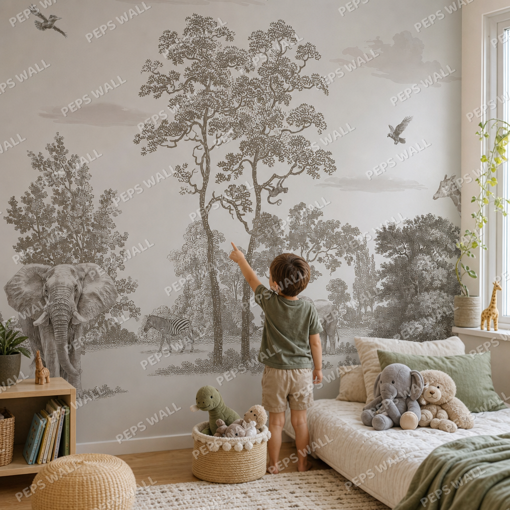 Safari Landscape kids room mockup