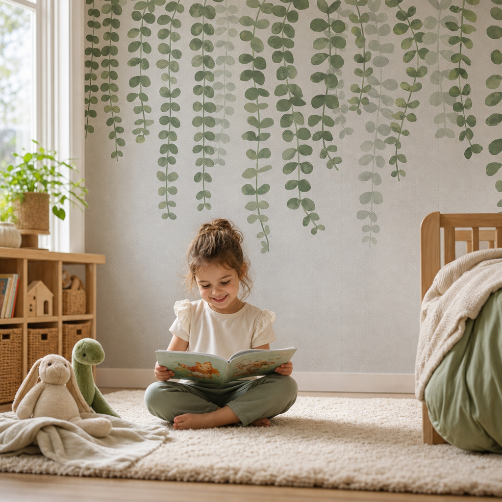 Calming Leaves kids room mockup
