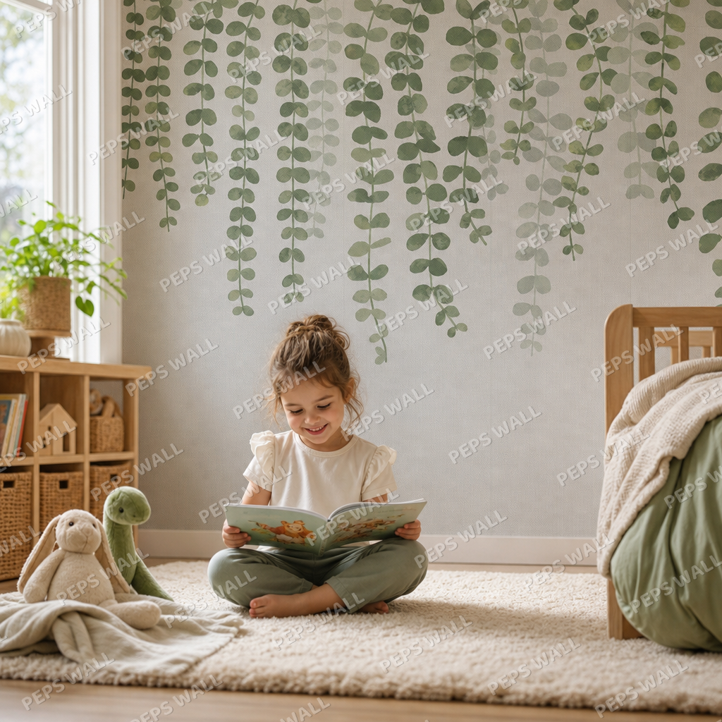 Calming Leaves kids room mockup