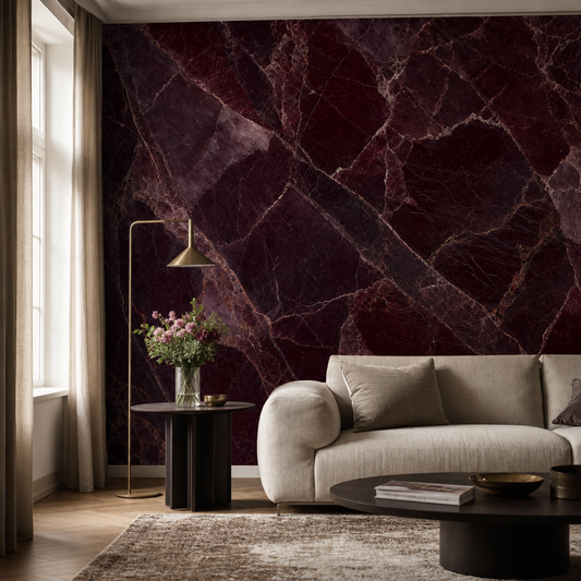 Burgundy Statement Texture living room mockup