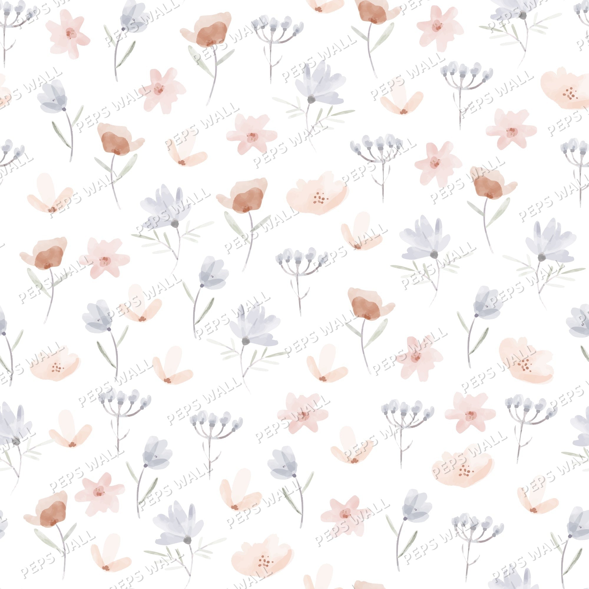 Little flowers — neutral wallpaper mural, Peps Wall Dubai
