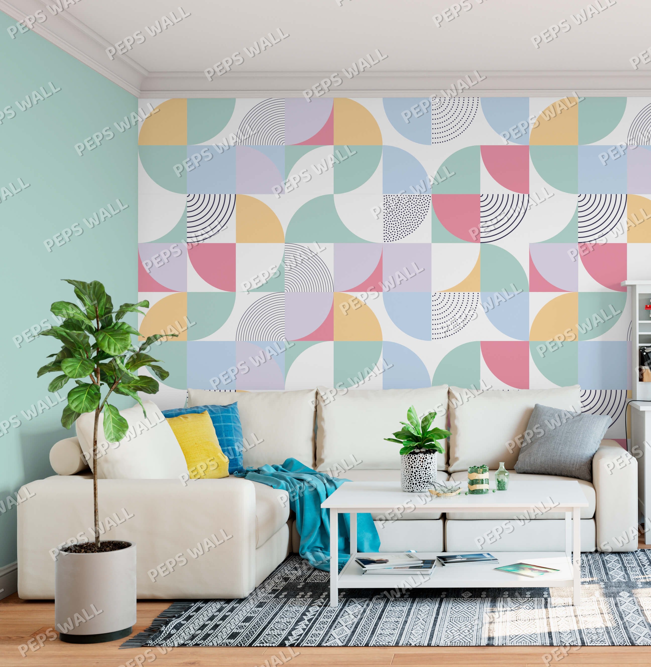 70s Pace — geometric wallpaper Dubai, Peps Wall