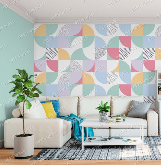 70s Pace — geometric wallpaper Dubai, Peps Wall
