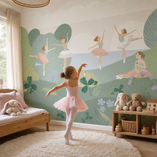 Ballerinas kids room mockup