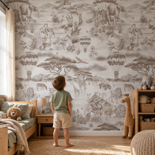 Animal Wildlife kids room mockup
