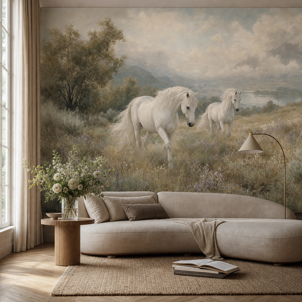 White Horses Mist living room mockup