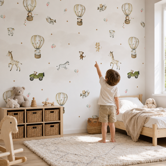 Safari Balloons kids room mockup