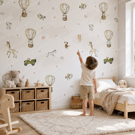 Safari Balloons kids room mockup