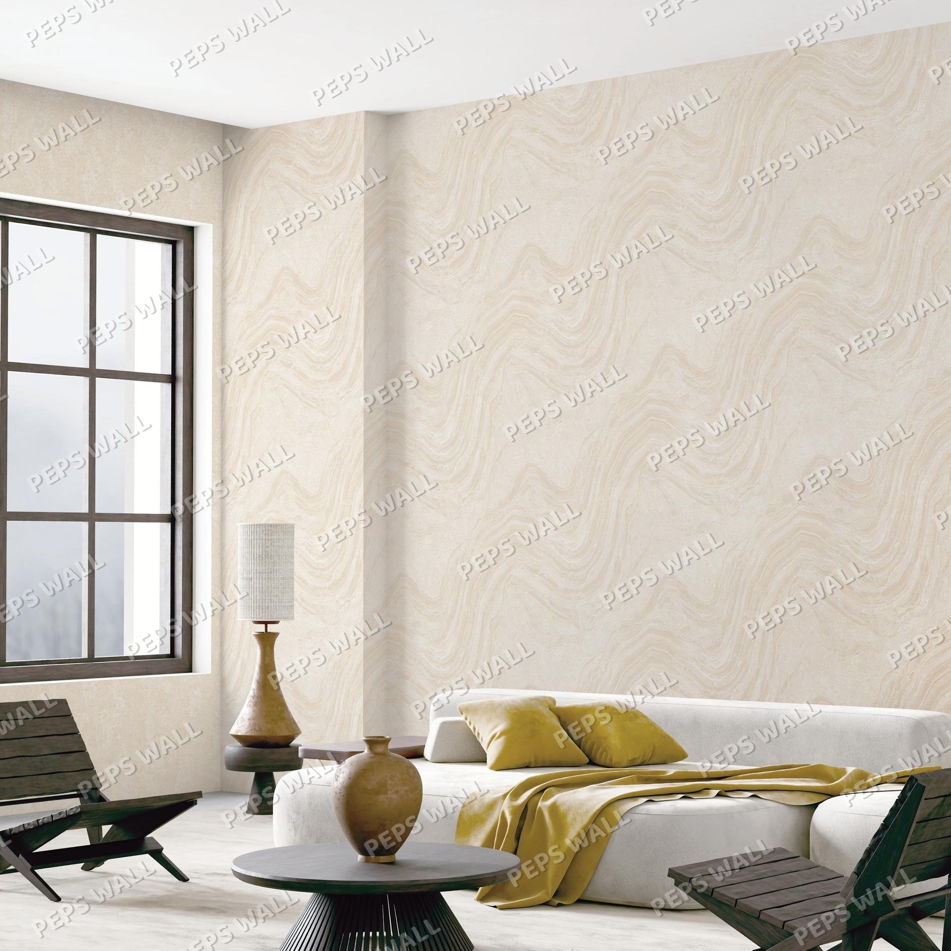 Gaia Ivory — neutral wallpaper Dubai, Peps Wall