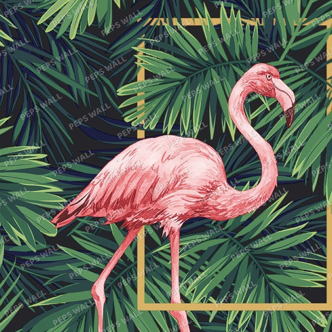 Flamingo - Green — scenic landscape wallpaper mural, Peps Wall Dubai