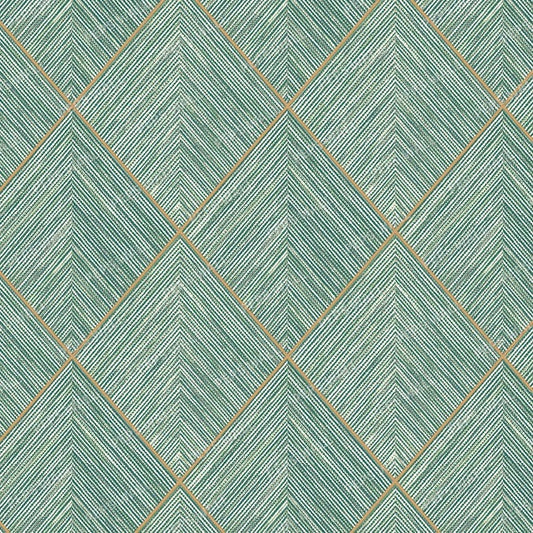 Jacquard - Green — geometric wallpaper mural, Peps Wall Dubai