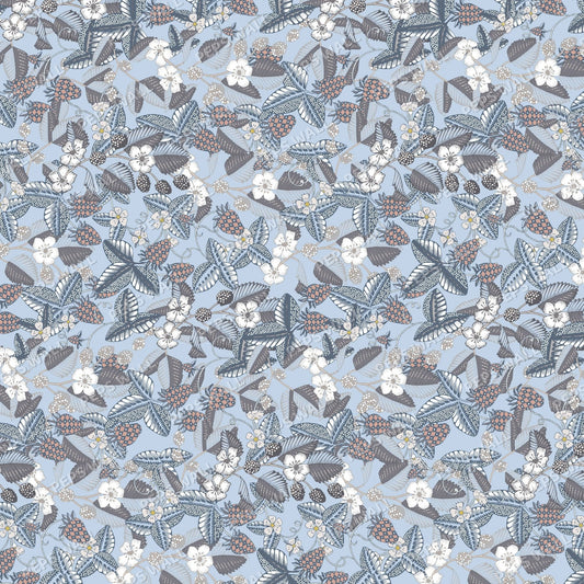 Blue flowers — neutral wallpaper mural, Peps Wall Dubai