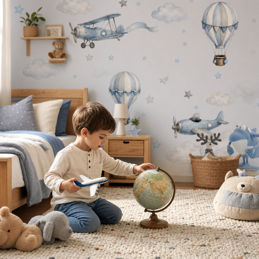 Airplane Adventure kids room mockup