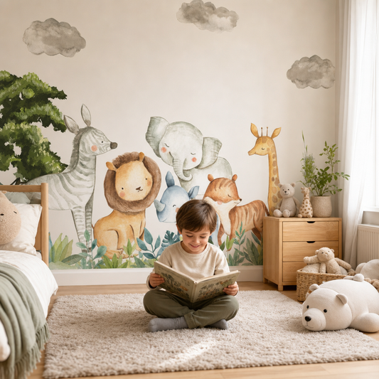 Jungle Kingdom kids room mockup