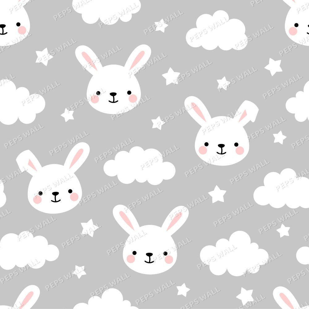 Hop Little Rabbits - Grey