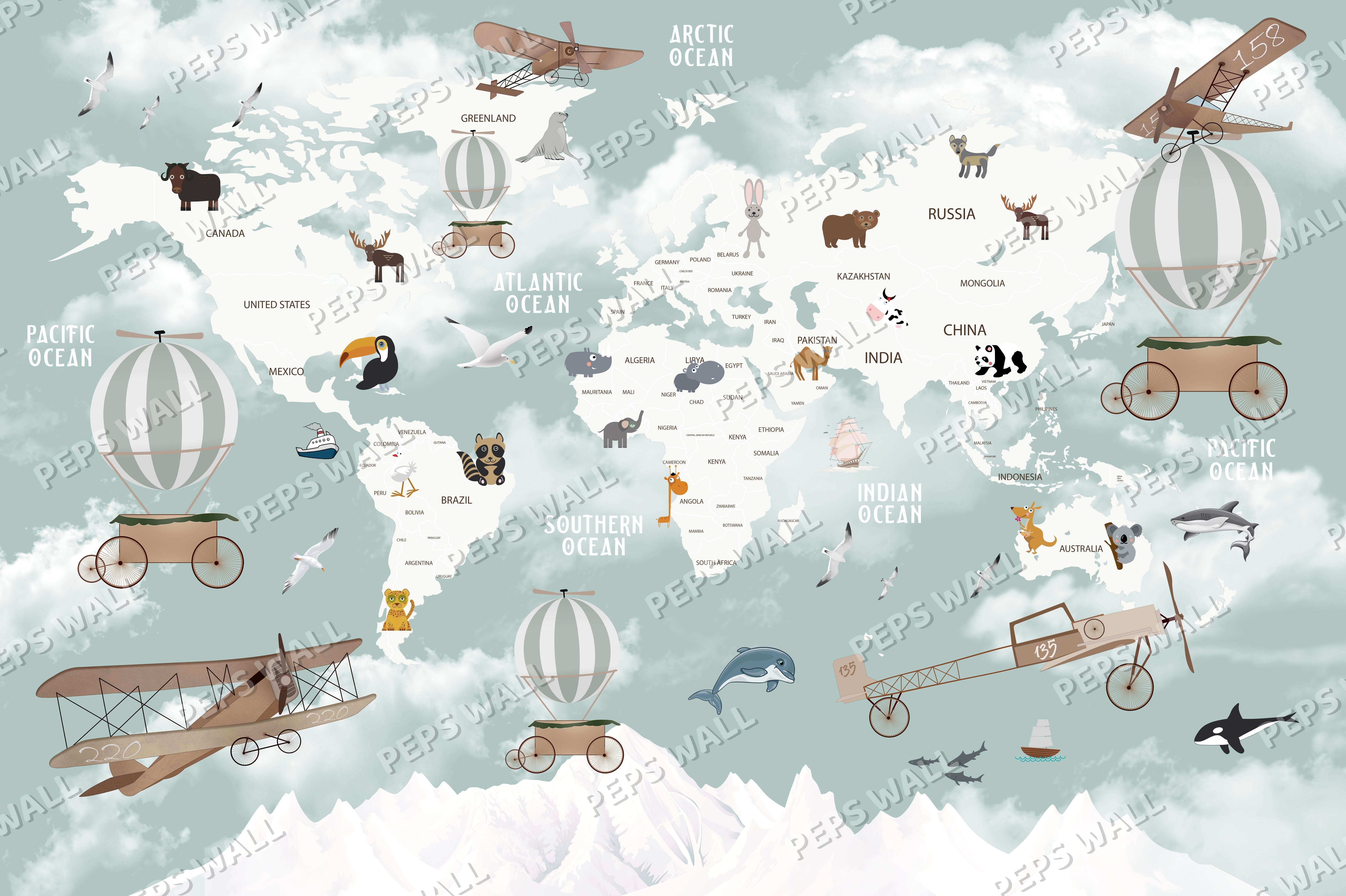 Adventurous Map with Animals