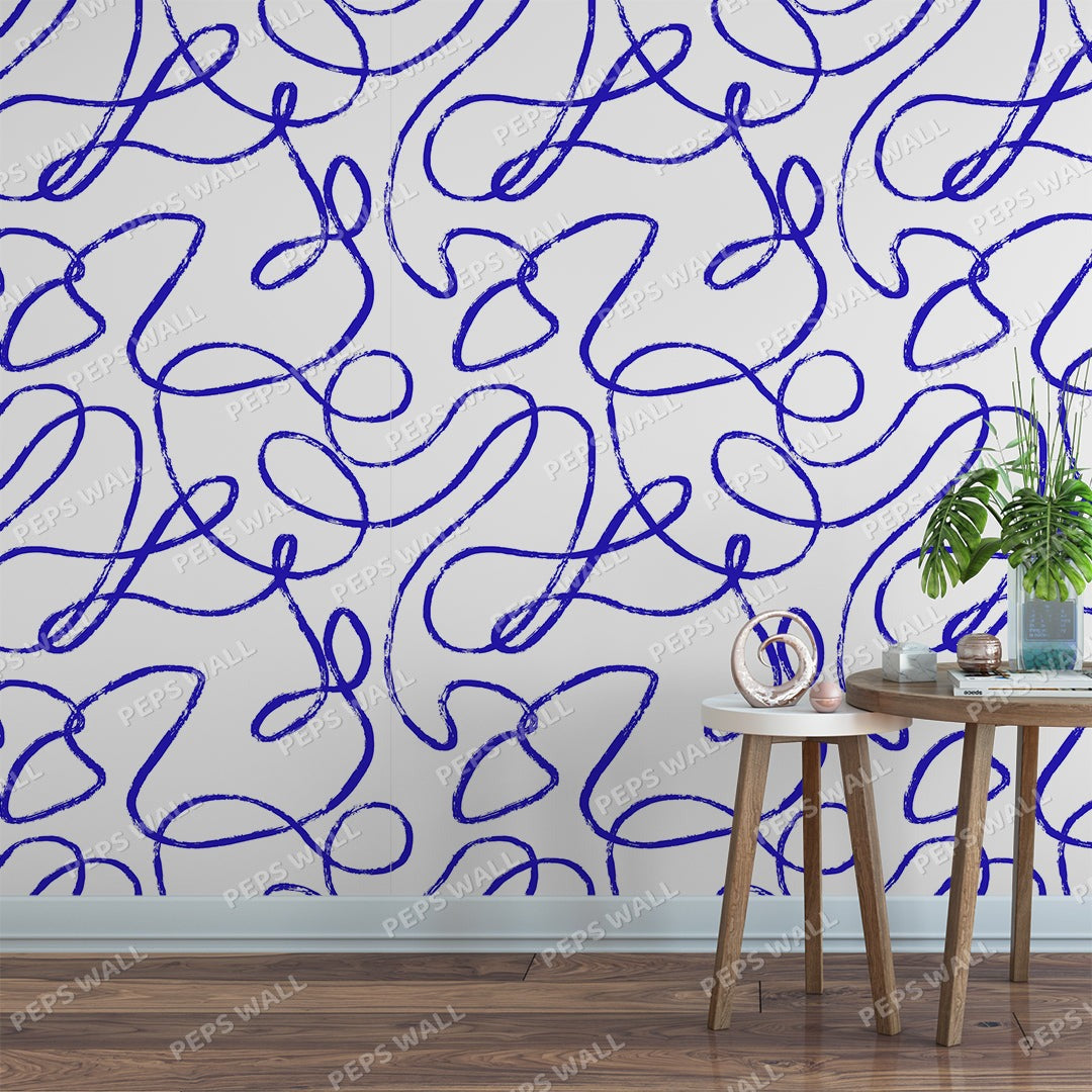 Swirls - Blue — custom wallpaper Dubai, Peps Wall