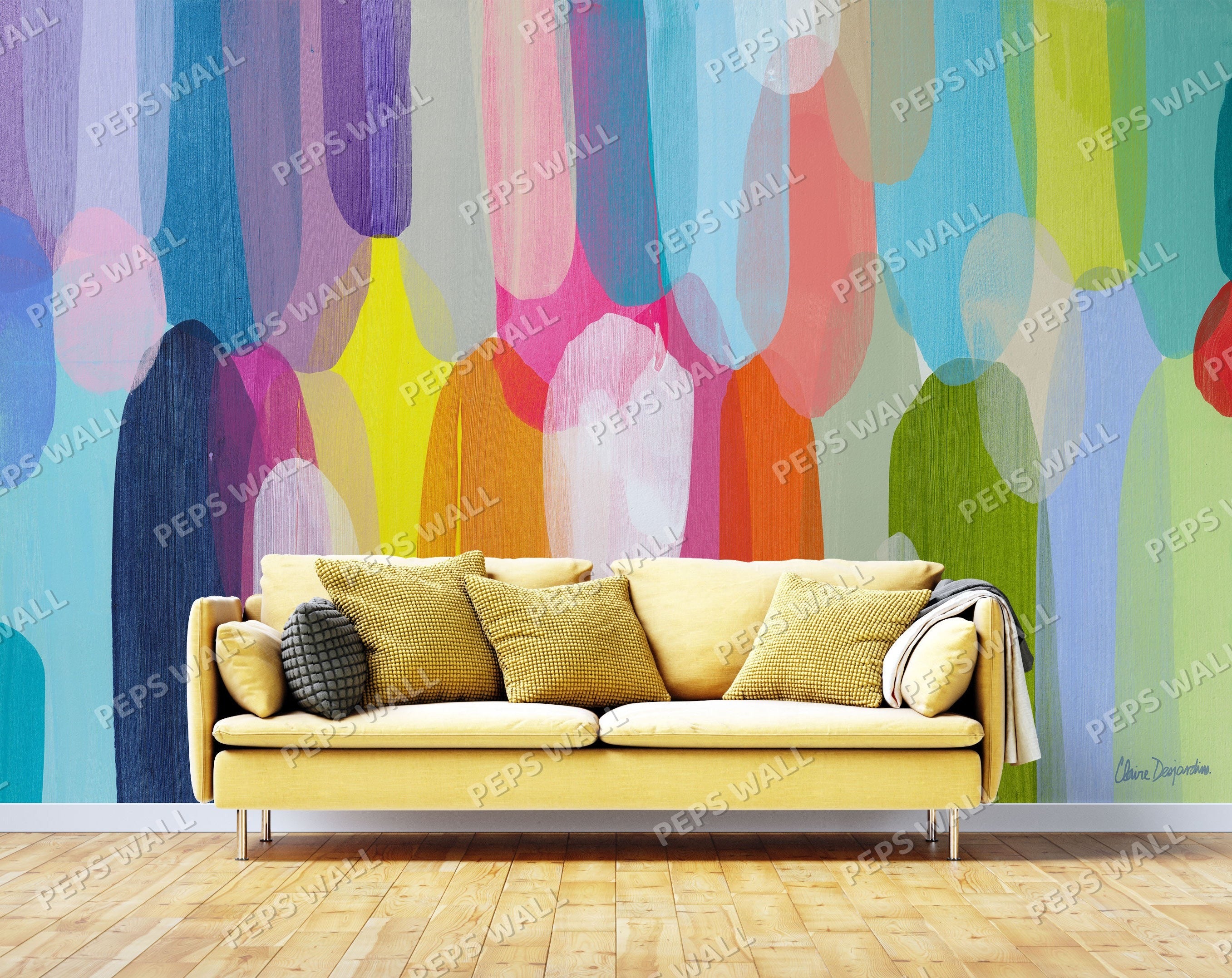 Arc en ciel — geometric wallpaper Dubai, Peps Wall