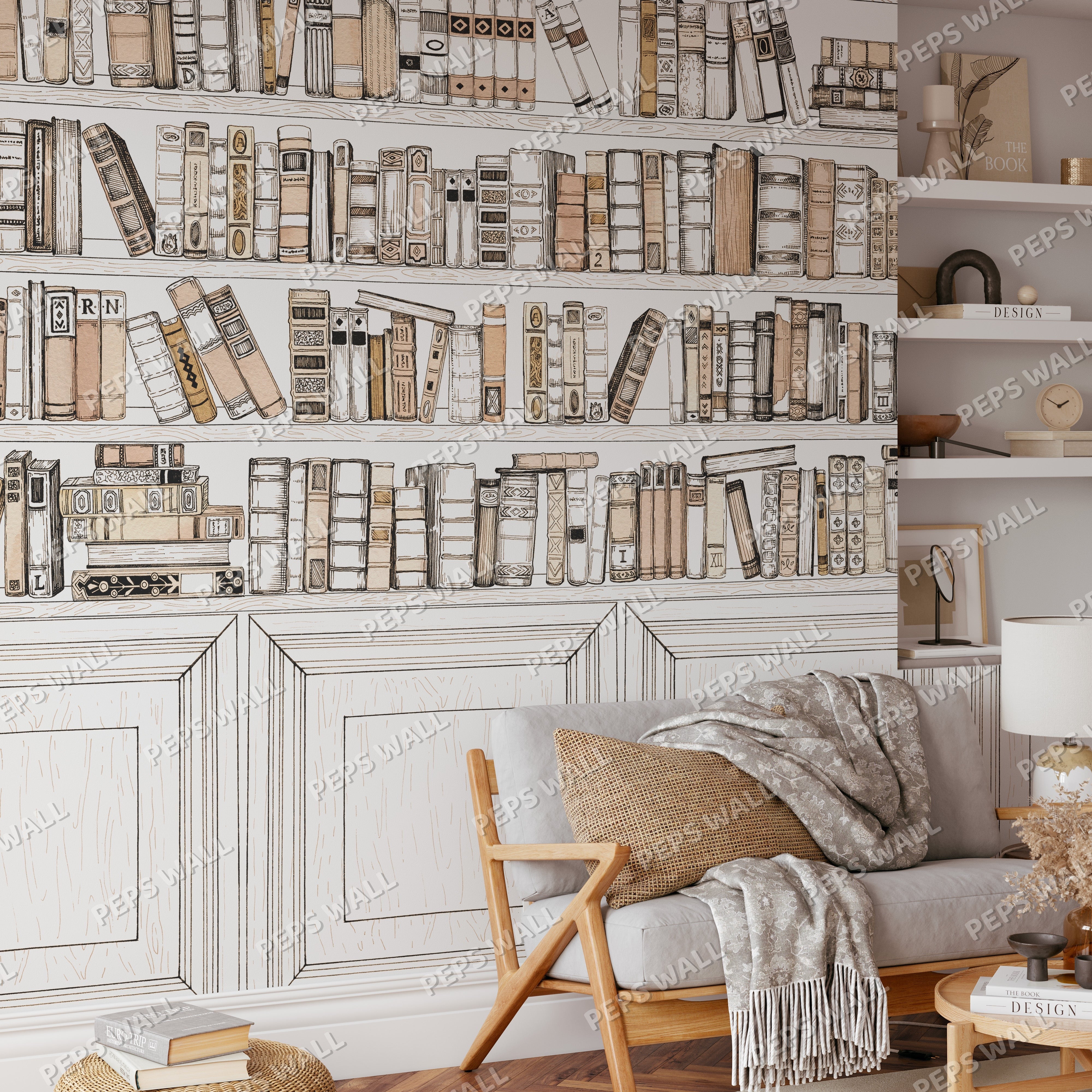 Bibliotheque — moroccan wallpaper Dubai, Peps Wall