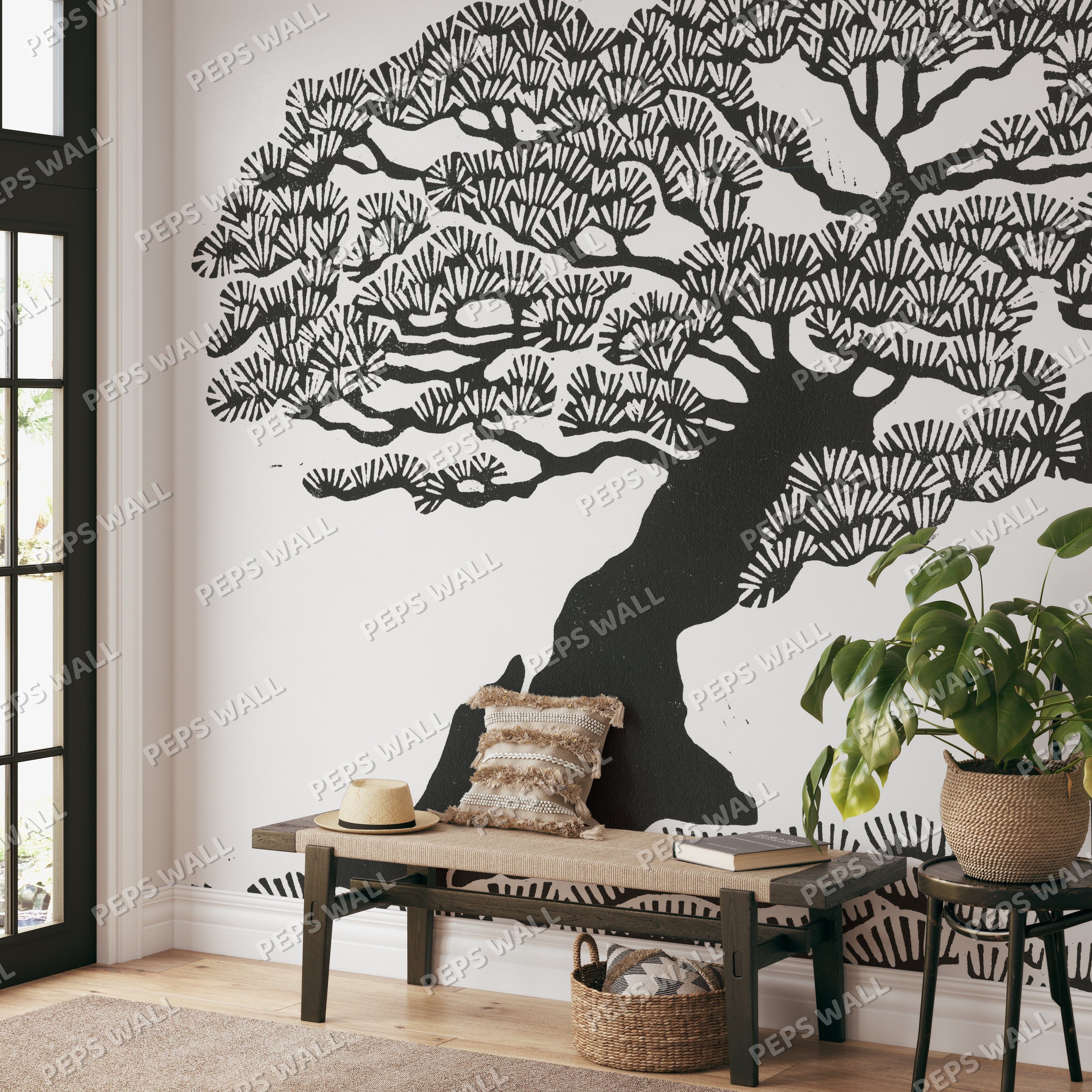 Black Pine — scenic landscape wallpaper Dubai, Peps Wall
