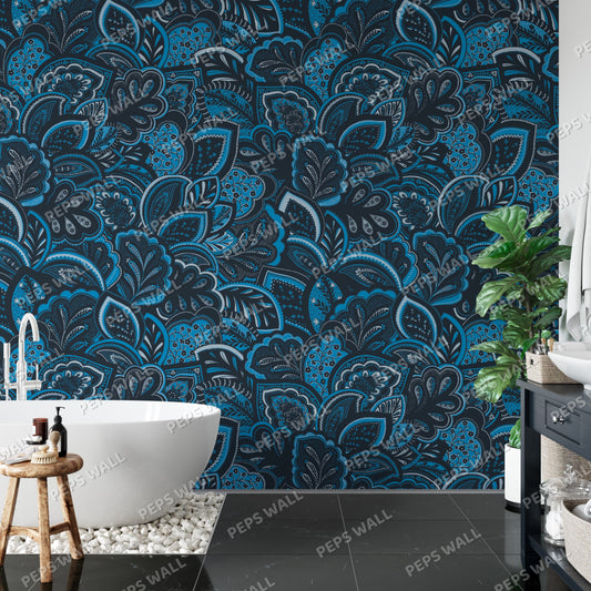 Blue Garden — floral wallpaper Dubai, Peps Wall