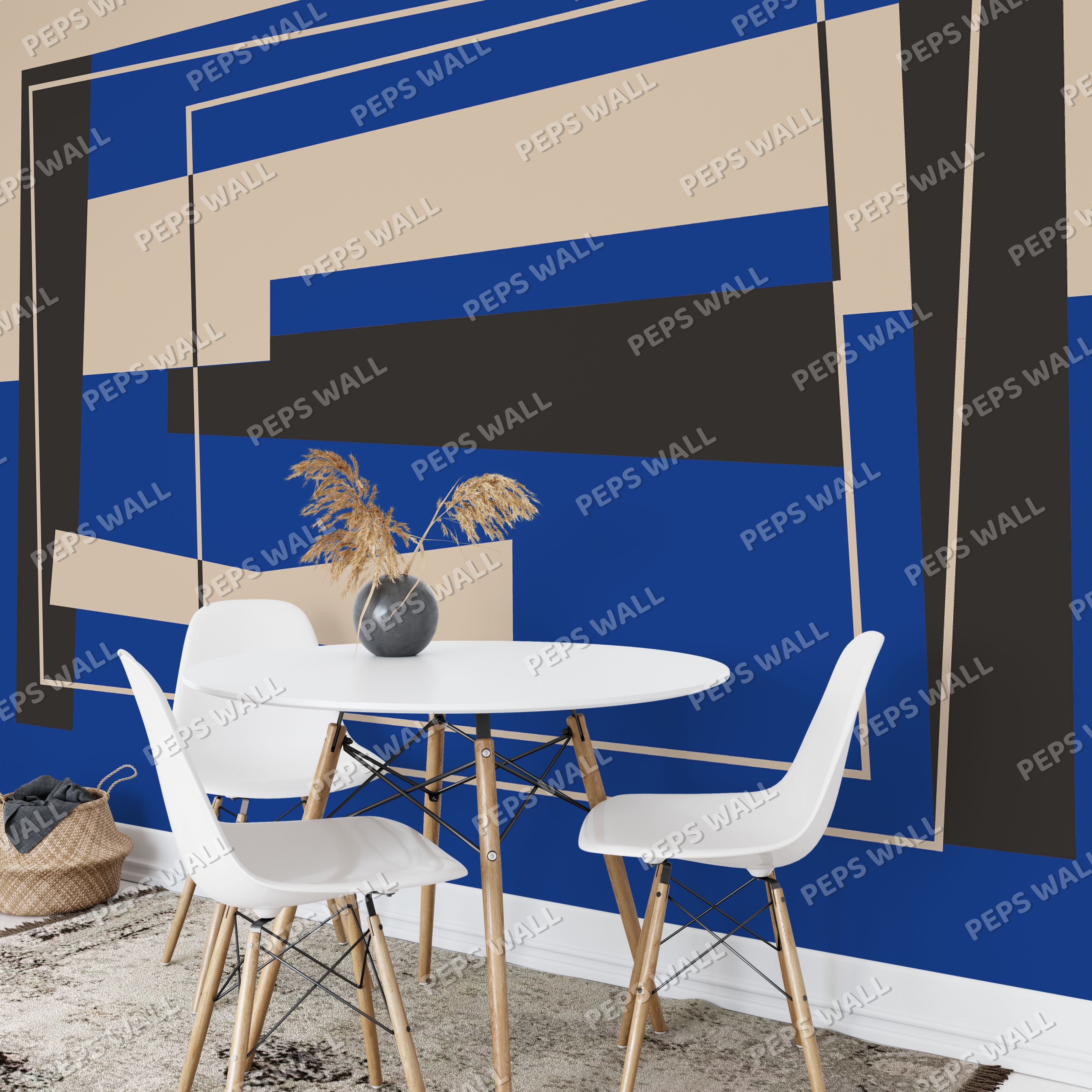 Blue — geometric wallpaper Dubai, Peps Wall