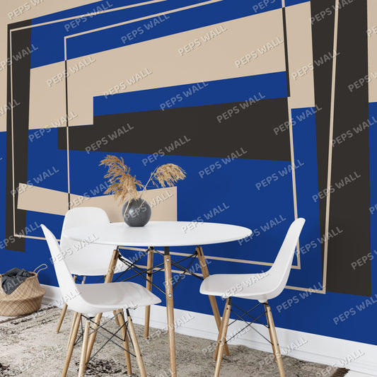 Blue — geometric wallpaper Dubai, Peps Wall