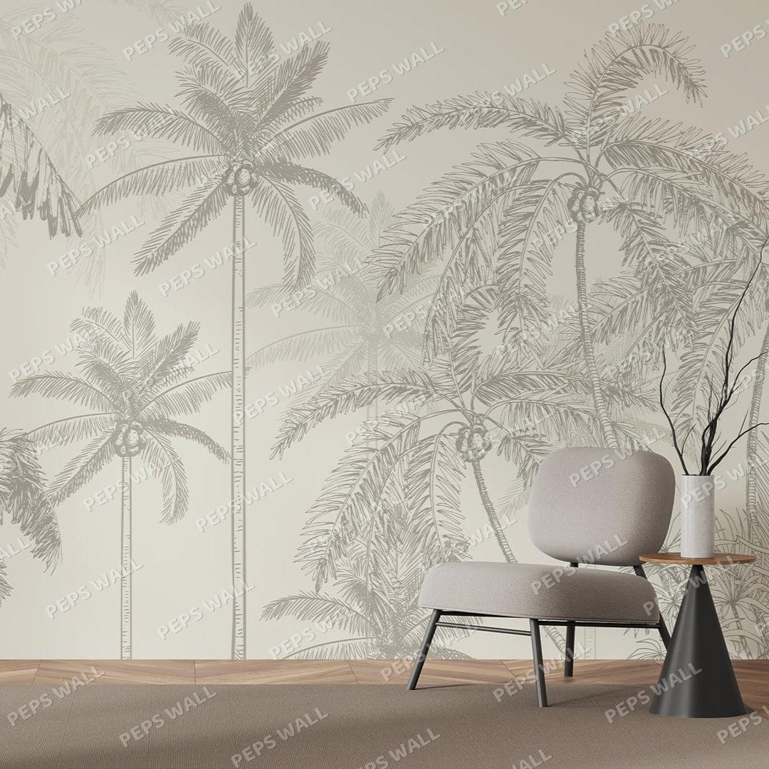 Breeze Palms — tropical palm wallpaper Dubai, Peps Wall