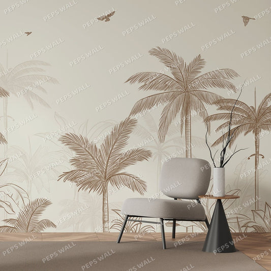Brown Palms — tropical palm wallpaper Dubai, Peps Wall