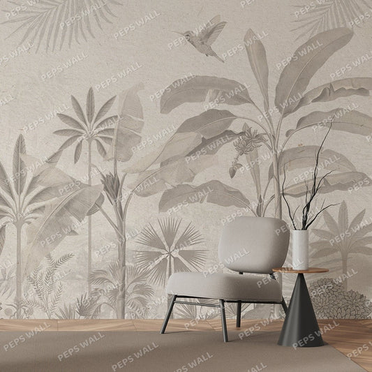 Calm Palms — tropical palm wallpaper Dubai, Peps Wall