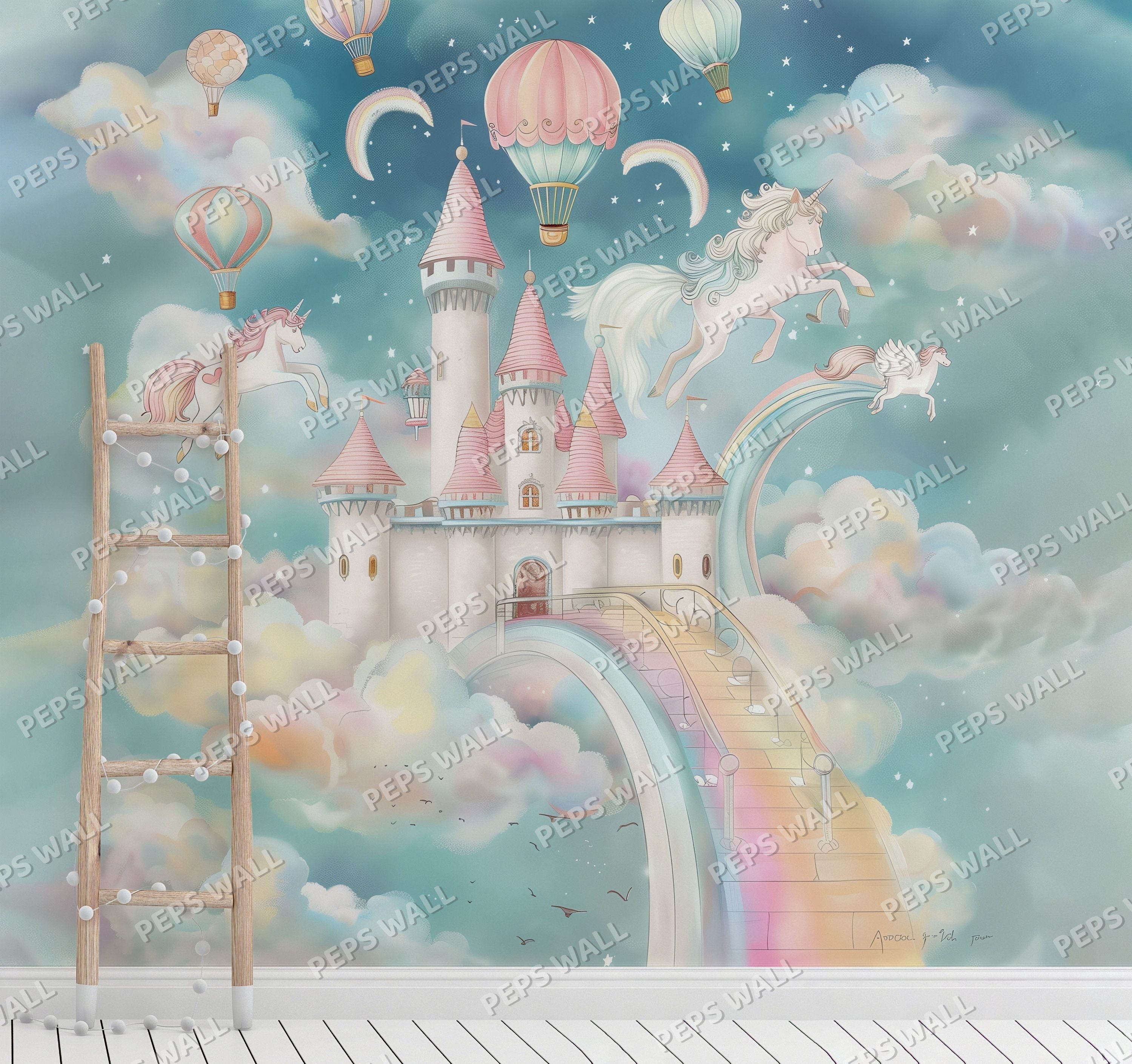 Castle & Unicorns — princess wallpaper Dubai, Peps Wall