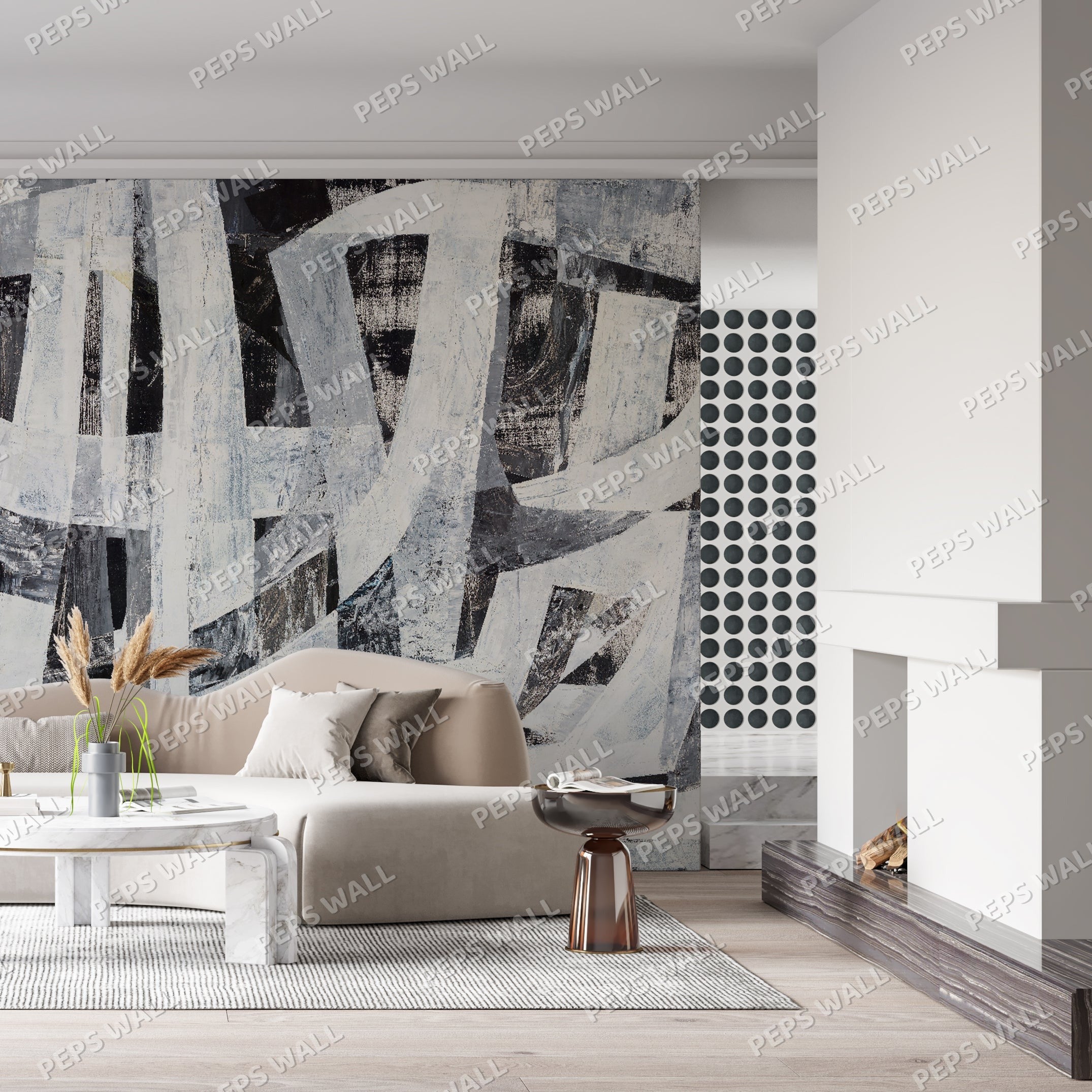 Chord of time — geometric wallpaper Dubai, Peps Wall